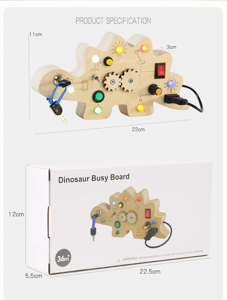 Montessori Busy Toys Wooden With LED Light