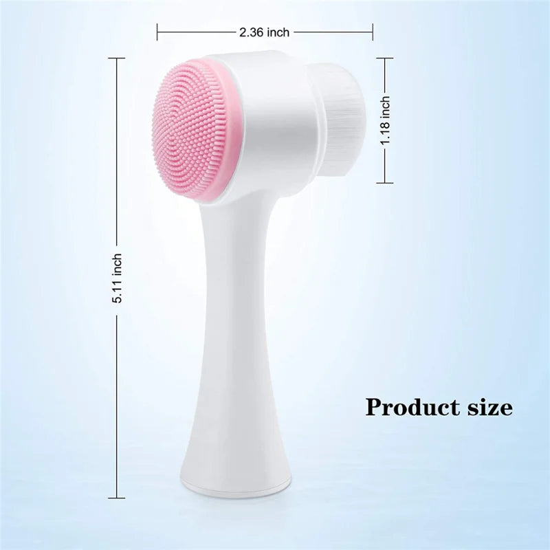 3D Double Silicone Facial Cleansing Brush