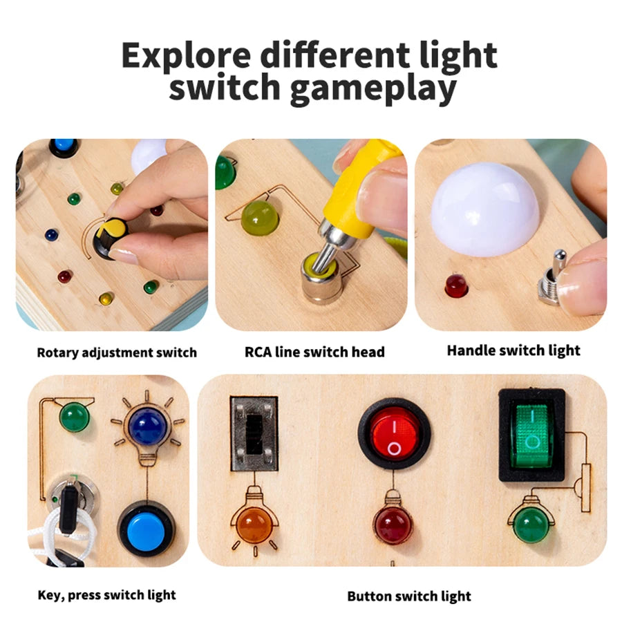 Montessori Busy Toys Wooden With LED Light