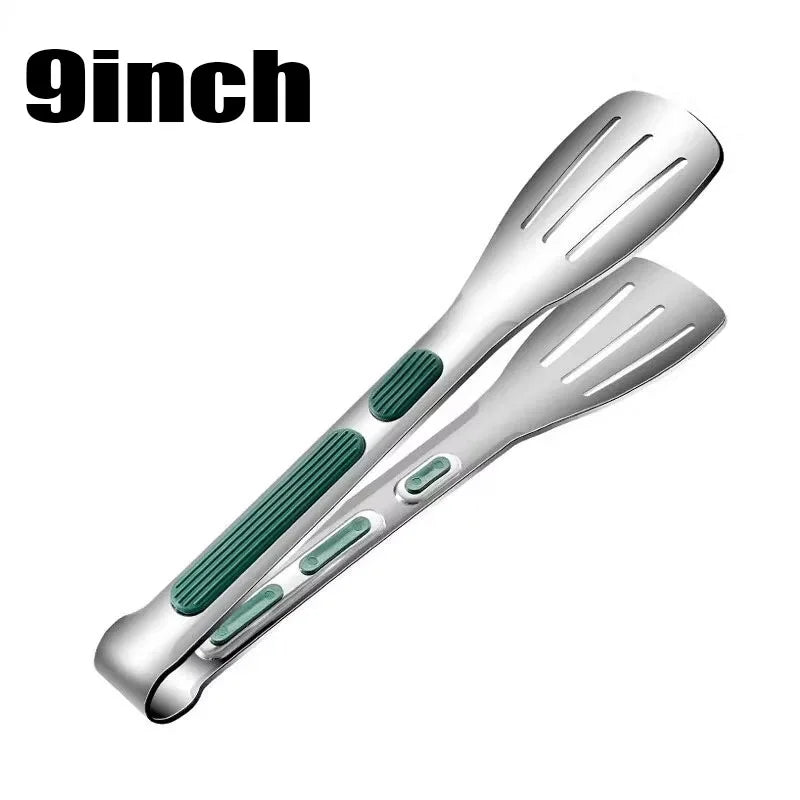 1pc Non Slip Stainless Steel Food Tongs