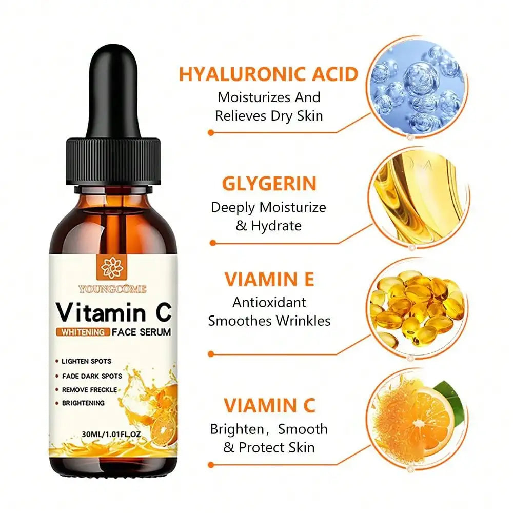 Vitamin C Facial Essence Contains Hyaluronic Acid Dark Spot Remover Moisturizing Repair Anti-aging