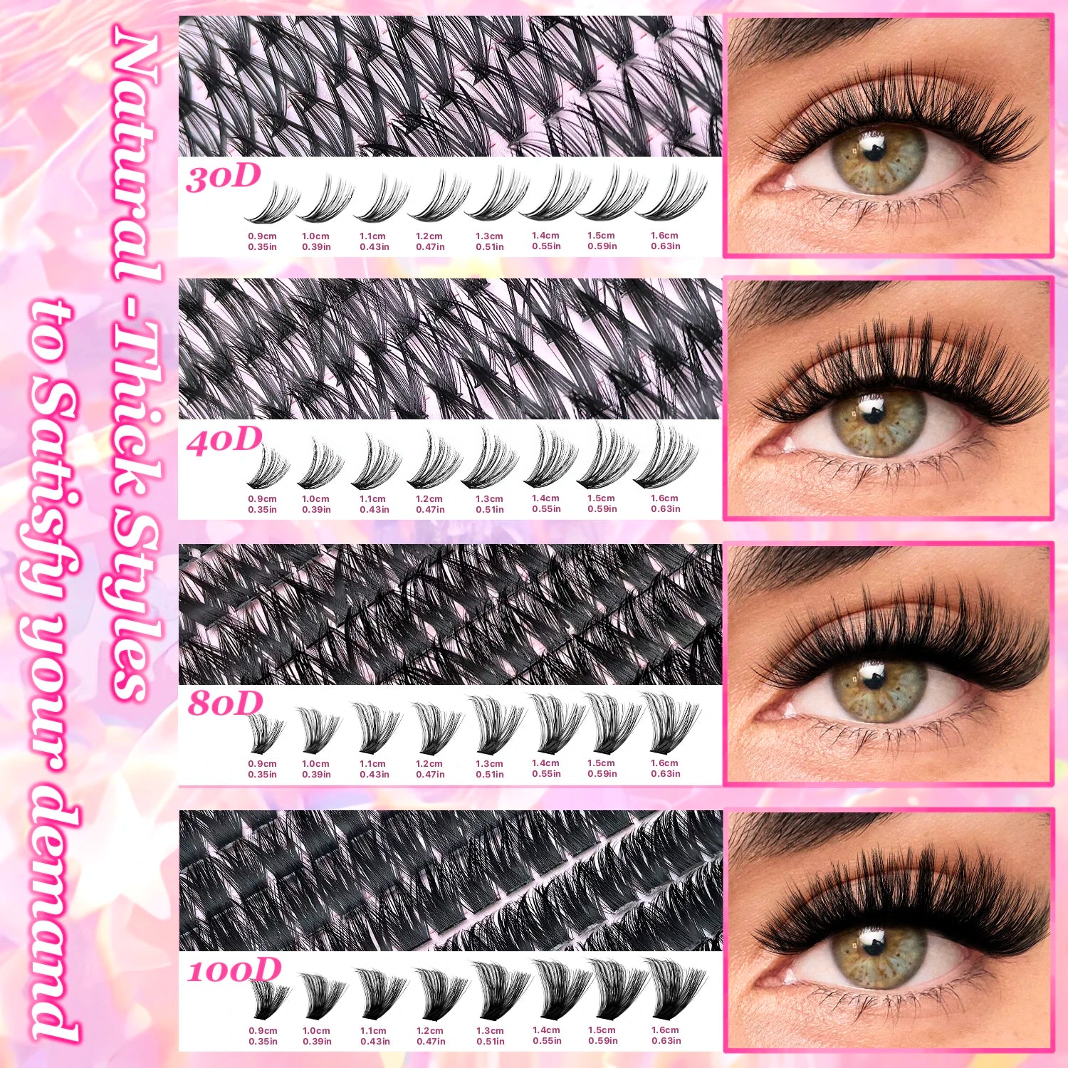 DIY Lash Extension Kit Clusters  Eyelashes Kit 9-16mm with Bond and Seal Wispy